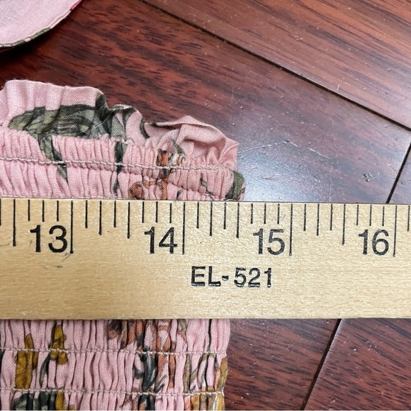 Rebecca Minkoff Dolly Top Smocked Peplum Top Tie Straps Summer Women's Sz M B21 - Picture 5 of 8